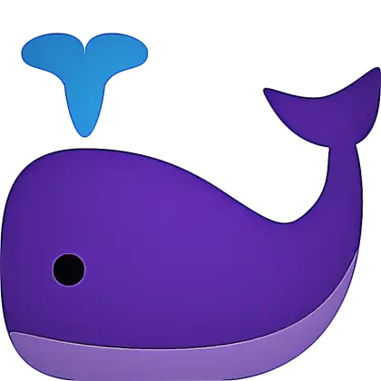 Purple Cartoon Whale with Spouting Water