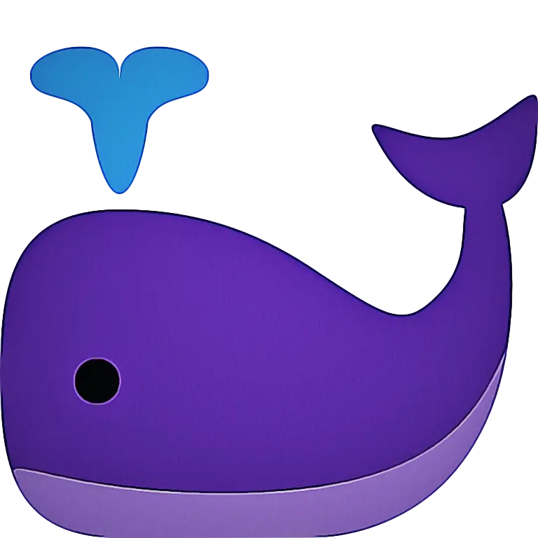 Purple Cartoon Whale with Spouting Water