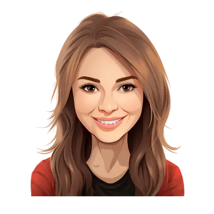 Smiling Woman Portrait in Cartoon Style