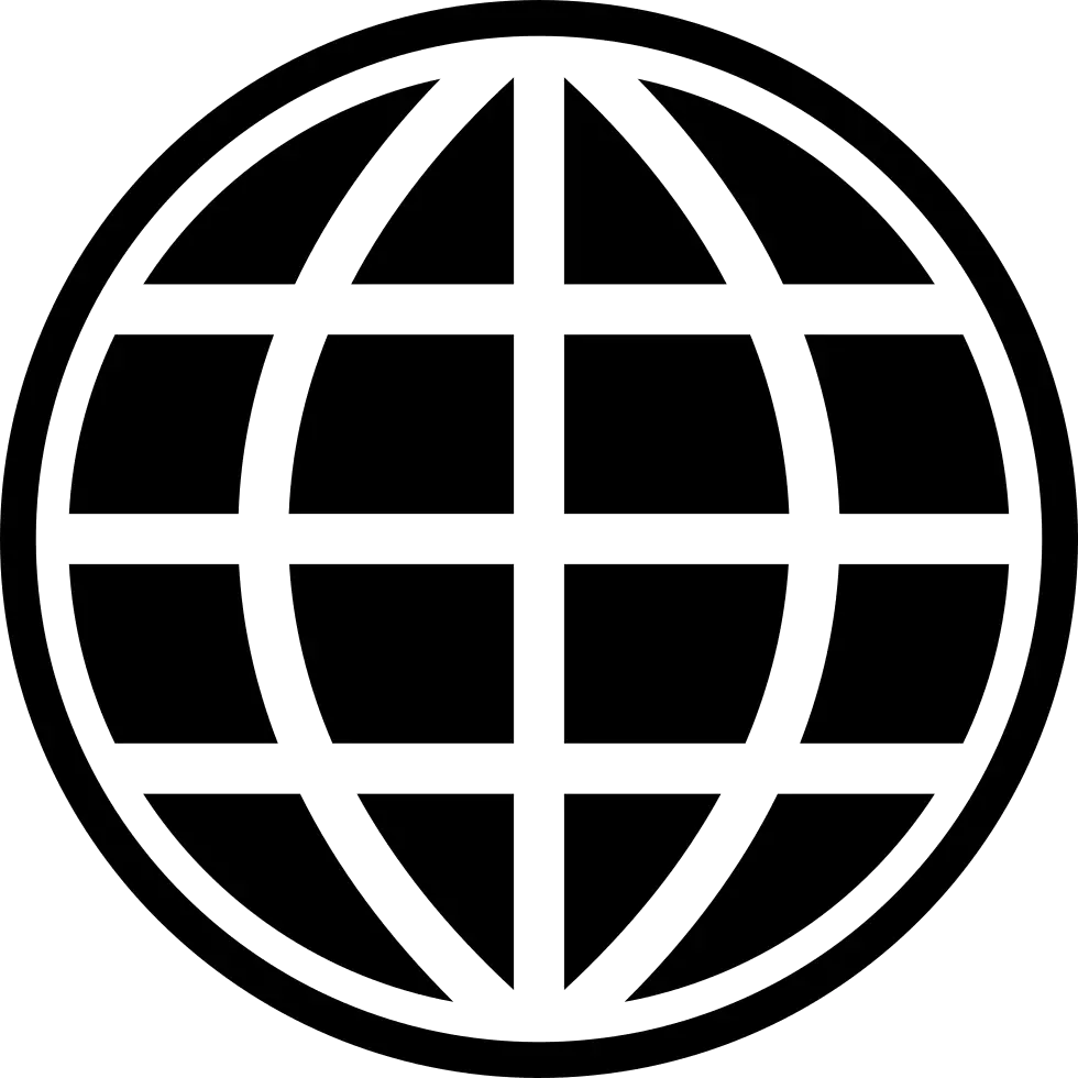 Black and White Globe Icon for Networking
