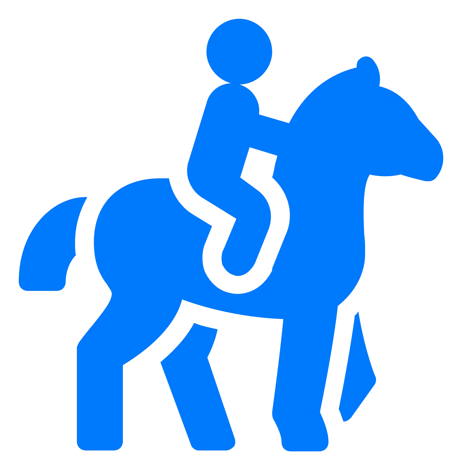 Blue Horseback Rider Icon