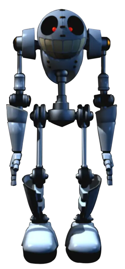 Illustration of a Metal Robot with a Skull Head