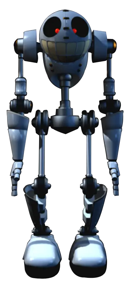 Illustration of a Metal Robot with a Skull Head