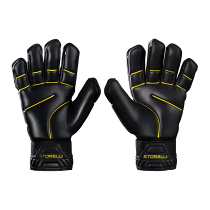 Black Goalkeeper Gloves with Yellow Details