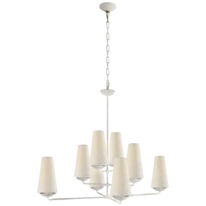 Elegant Chandelier with White Lampshades