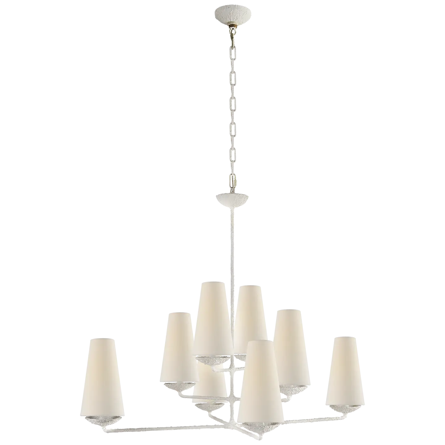 Elegant Chandelier with White Lampshades