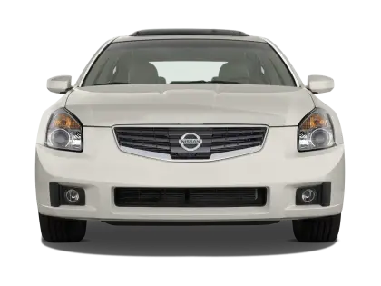Front View of a White Sedan Car
