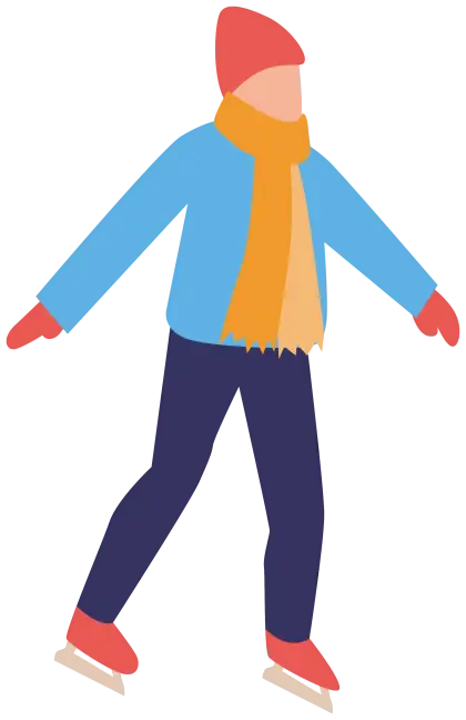 Person Skating in Winter Attire