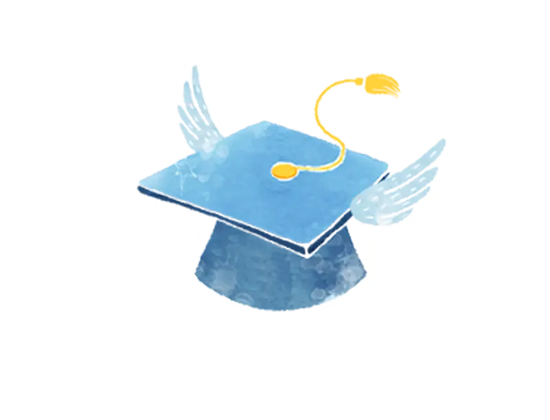 Graduation Cap with Wings