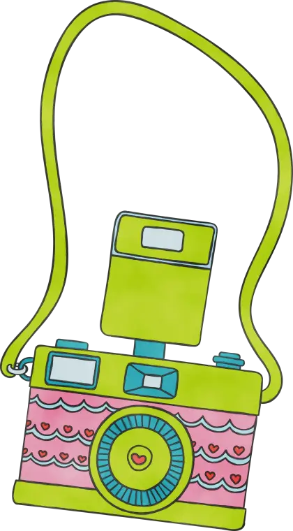 Colorful Cartoon Camera Illustration