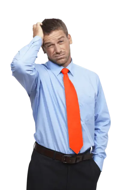Confused Man in Business Attire