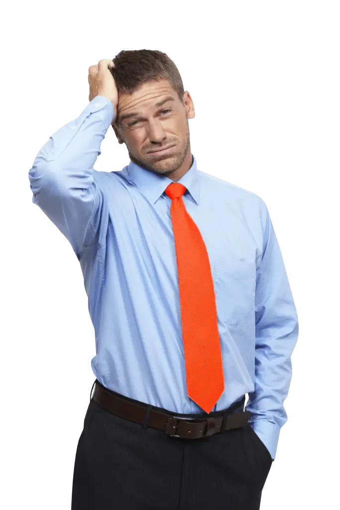 Confused Man in Business Attire