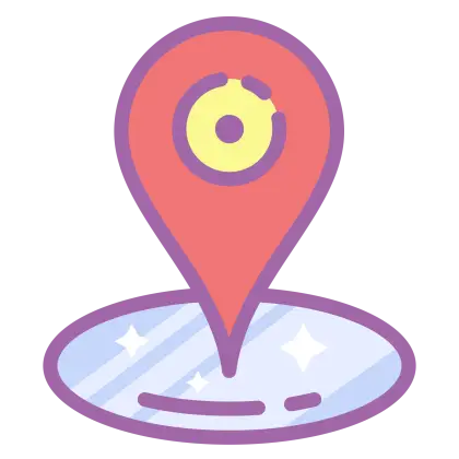 Flat Style Location Pin Icon for Navigation