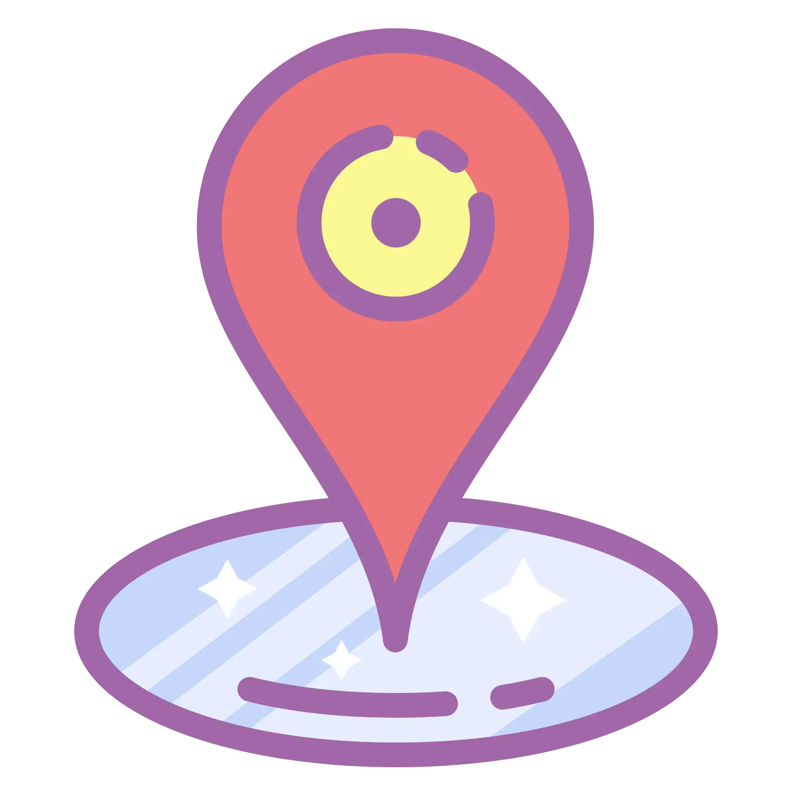 Flat Style Location Pin Icon for Navigation