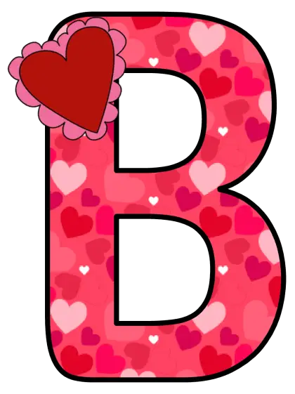 Valentine&#039;s Day Letter B with Hearts