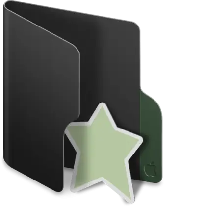 Black Folder with Green Star