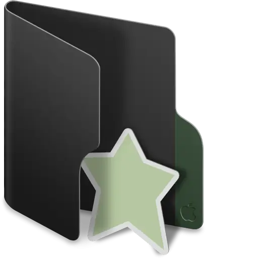Black Folder with Green Star
