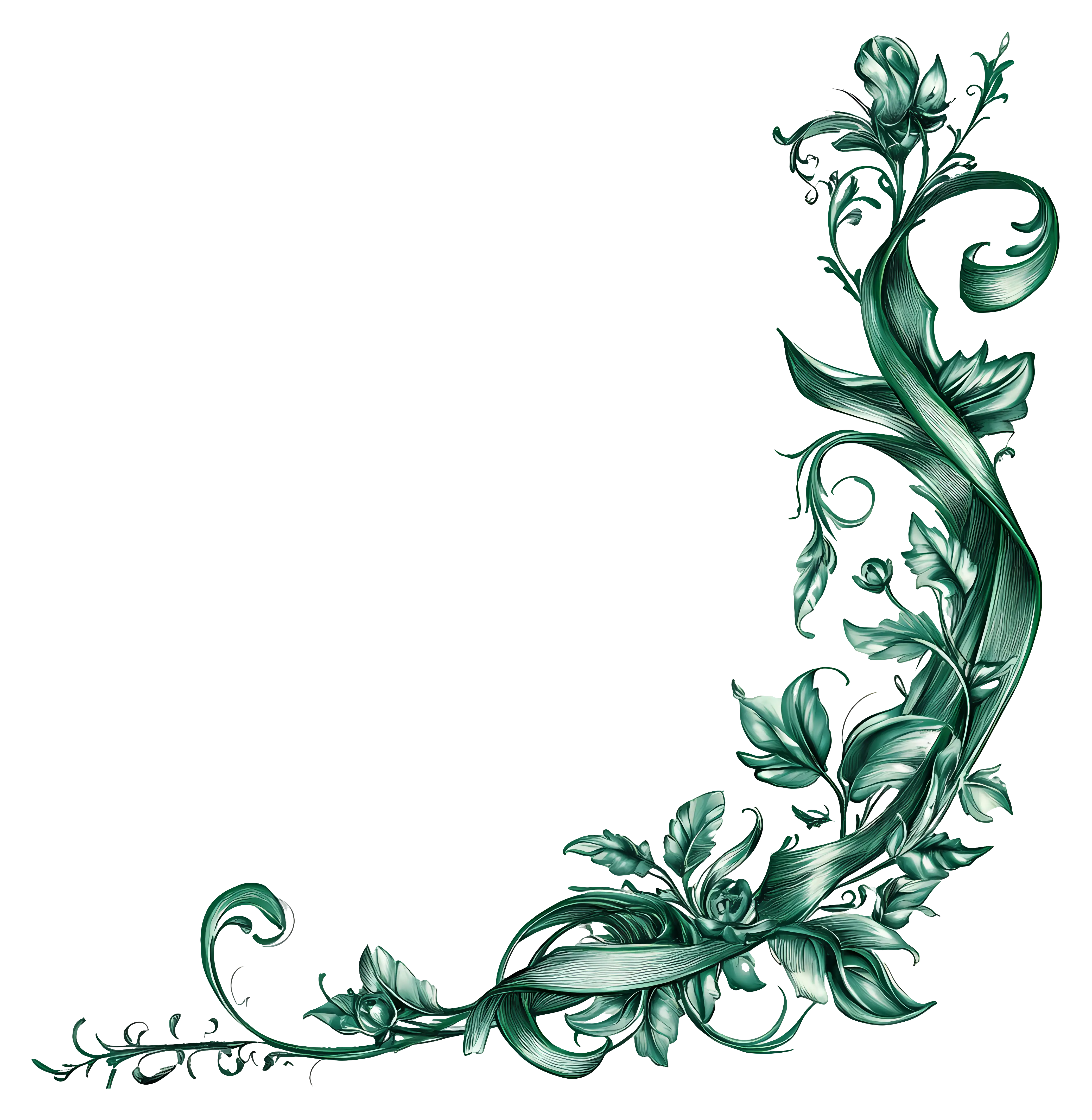 Green Floral Corner Decoration