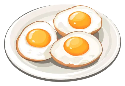 Fried eggs served on a plate