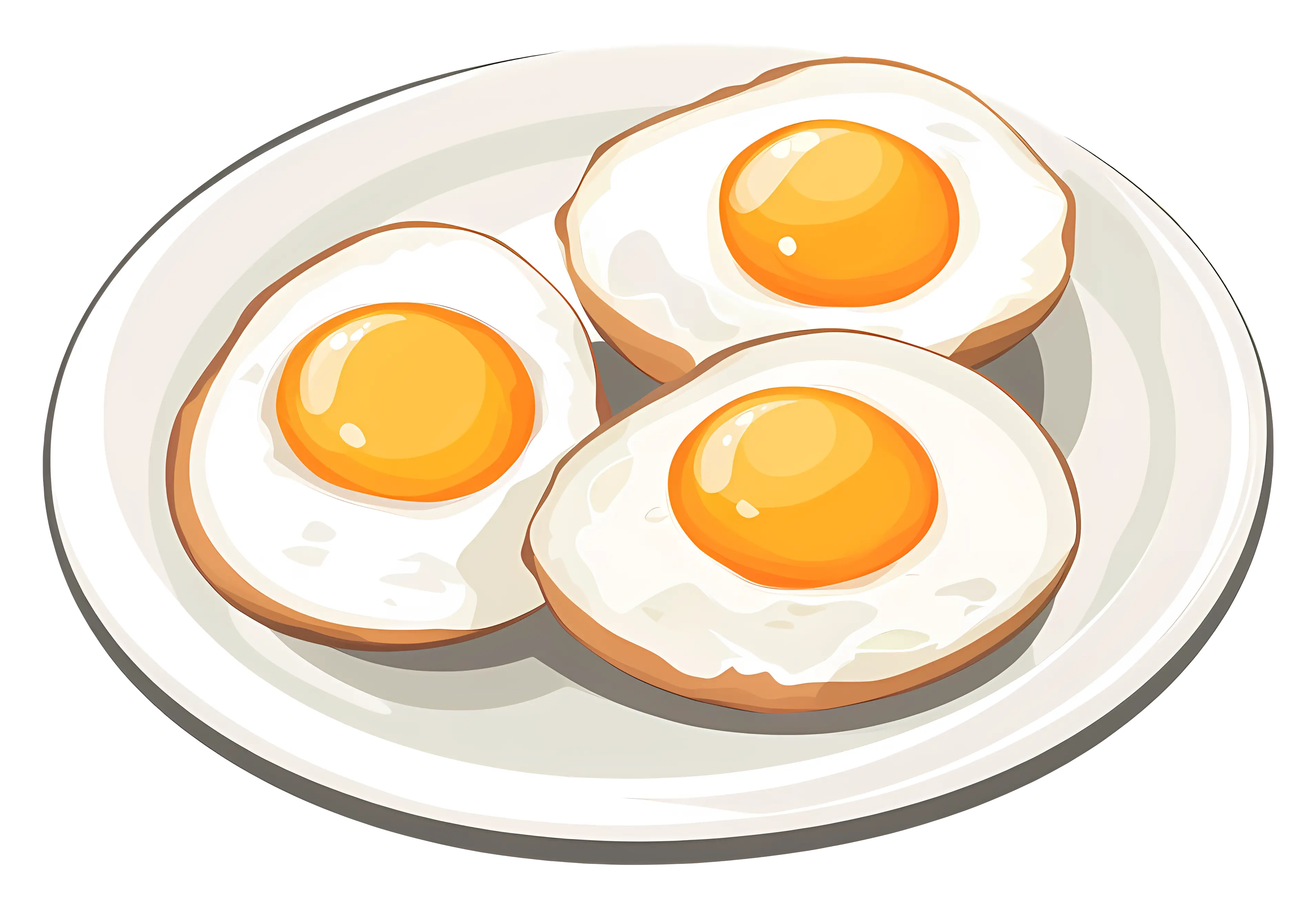 Fried eggs served on a plate