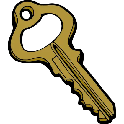 Golden Key Illustration with Antique Design