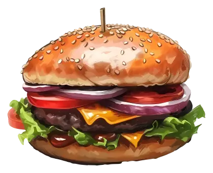 Yummy Cheeseburger with Fresh Ingredients