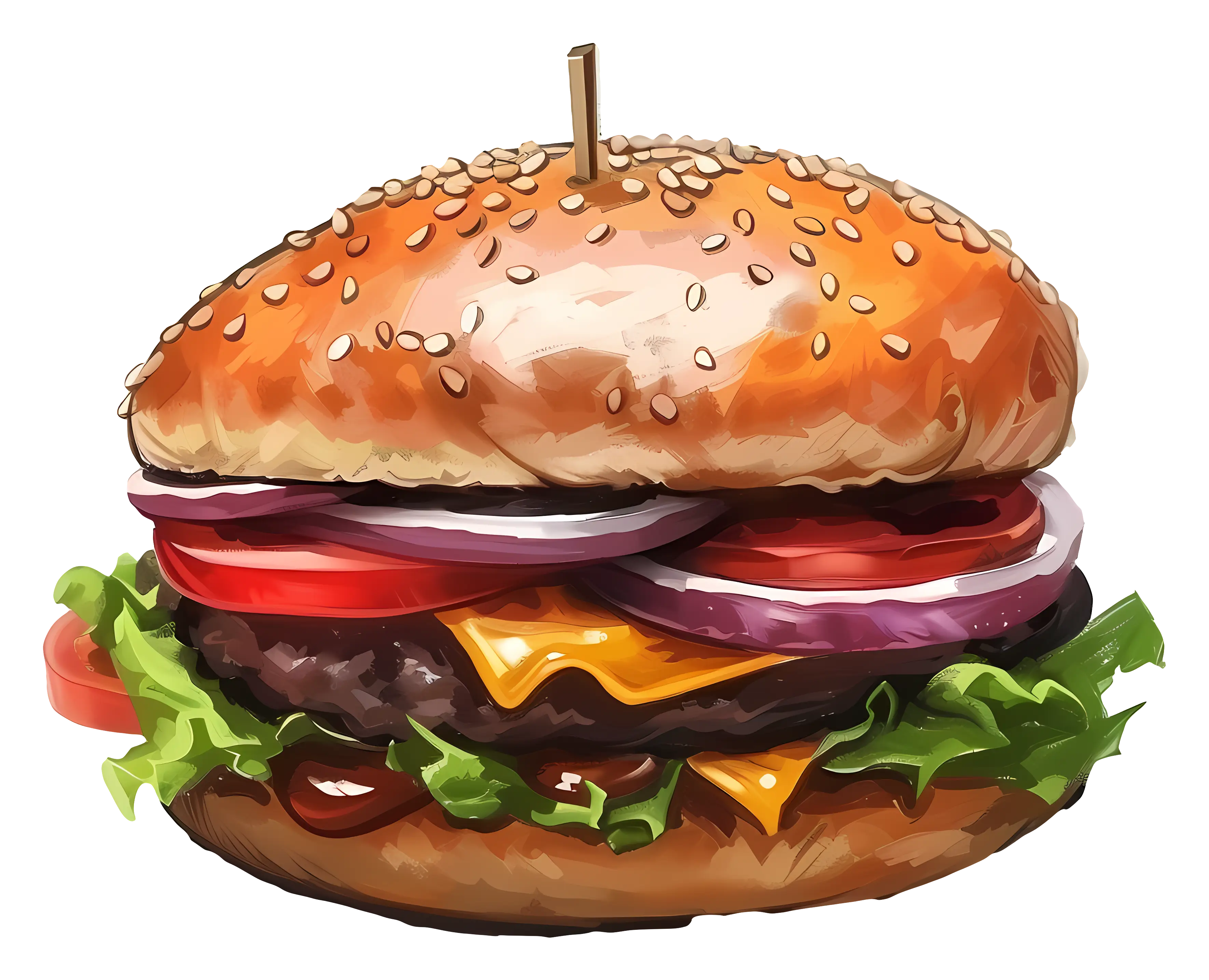 Yummy Cheeseburger with Fresh Ingredients