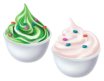 Green and White Swirled Ice Cream in Bowls
