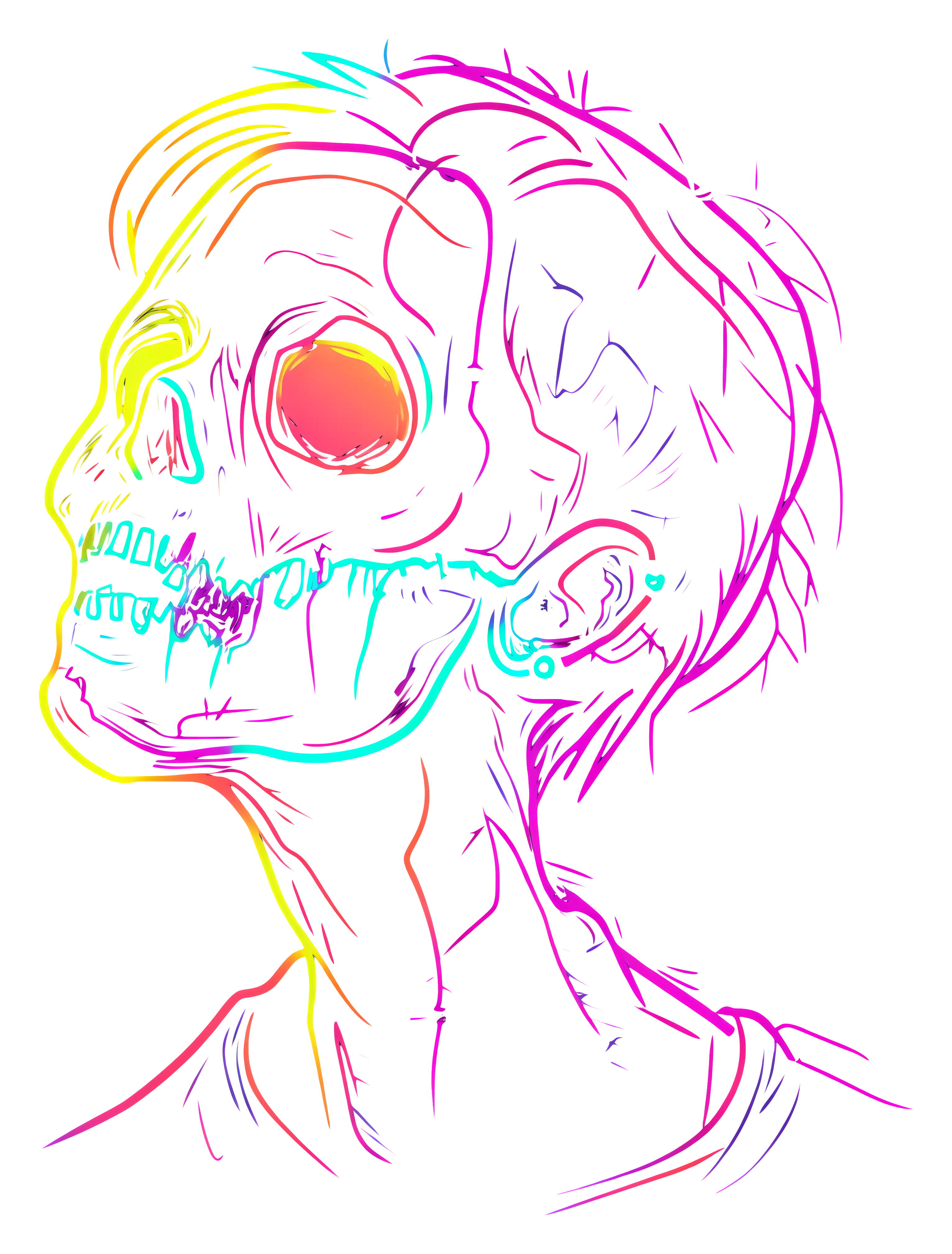 Colorful Skull Illustration