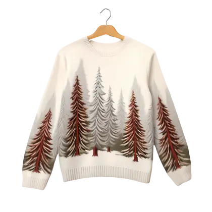 Winter Sweater with Tree Pattern