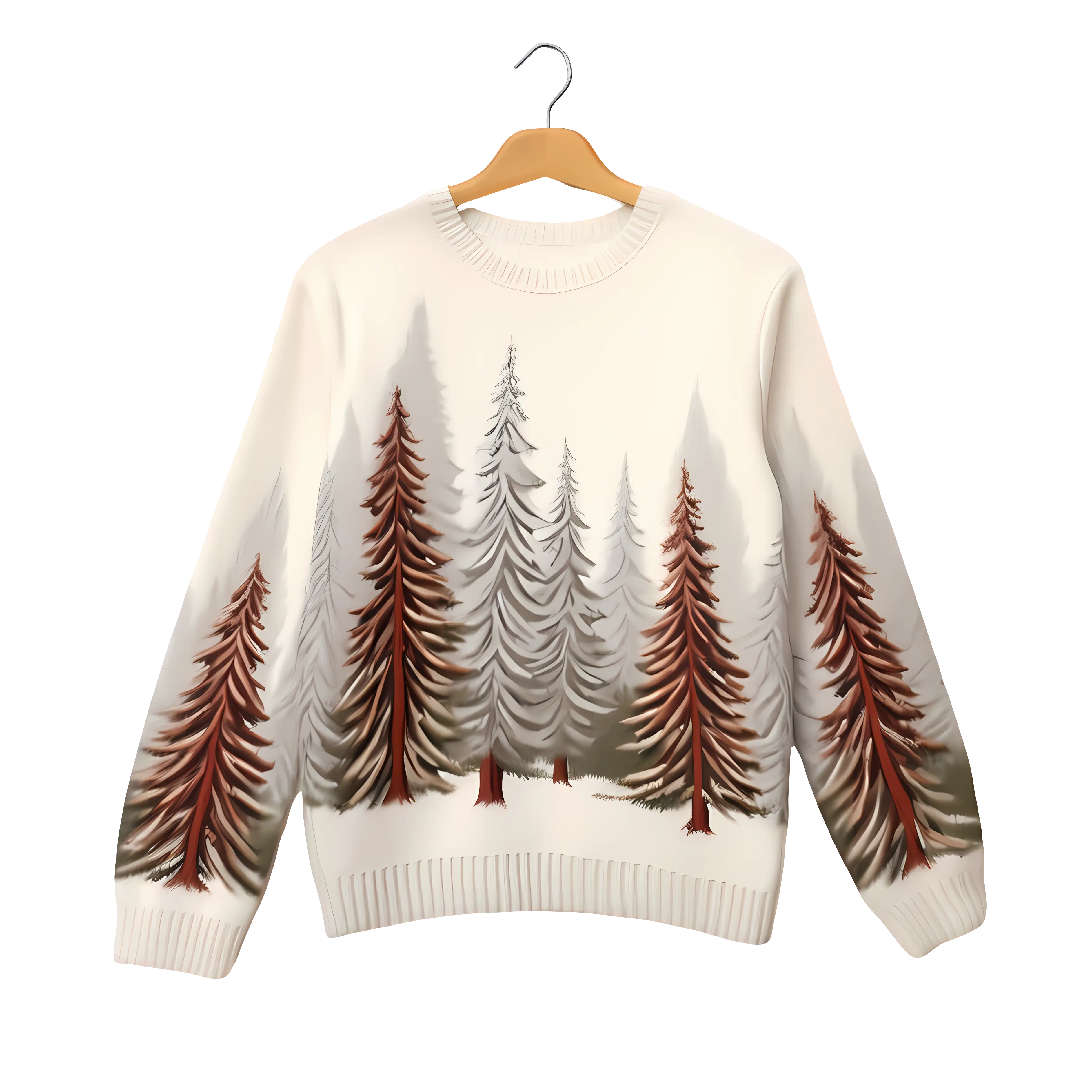 Winter Sweater with Tree Pattern