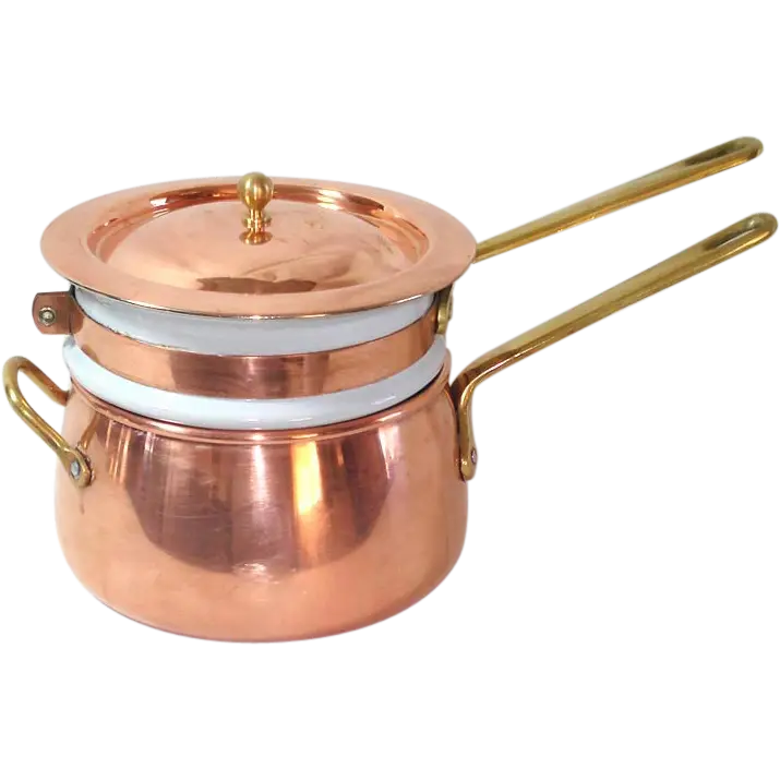 Copper Double Boiler Pot with Lid