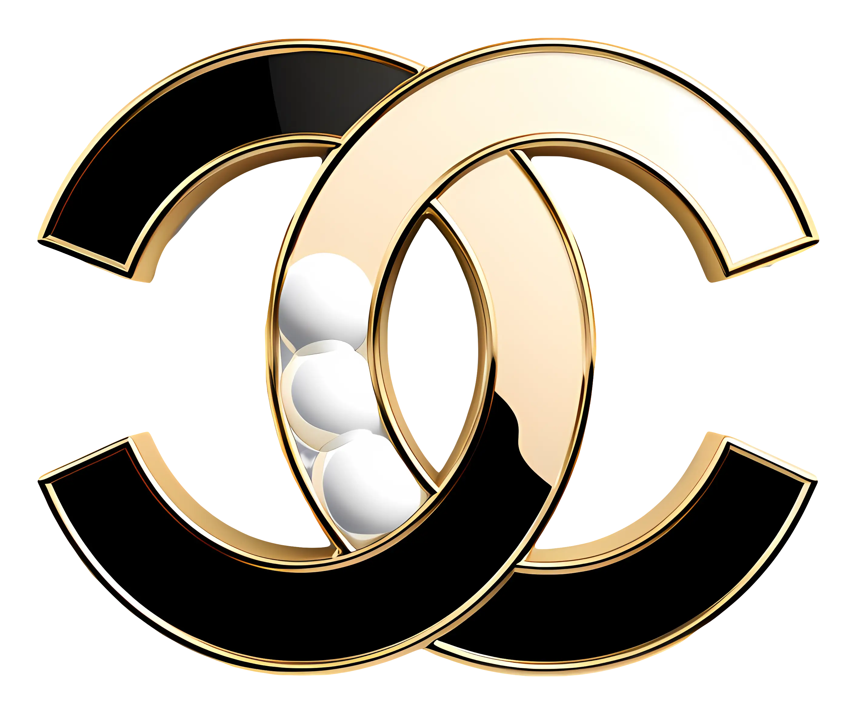 Black and Gold Interlocking Cs Logo