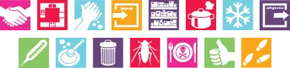 Colorful Food Safety and Hygiene Icons