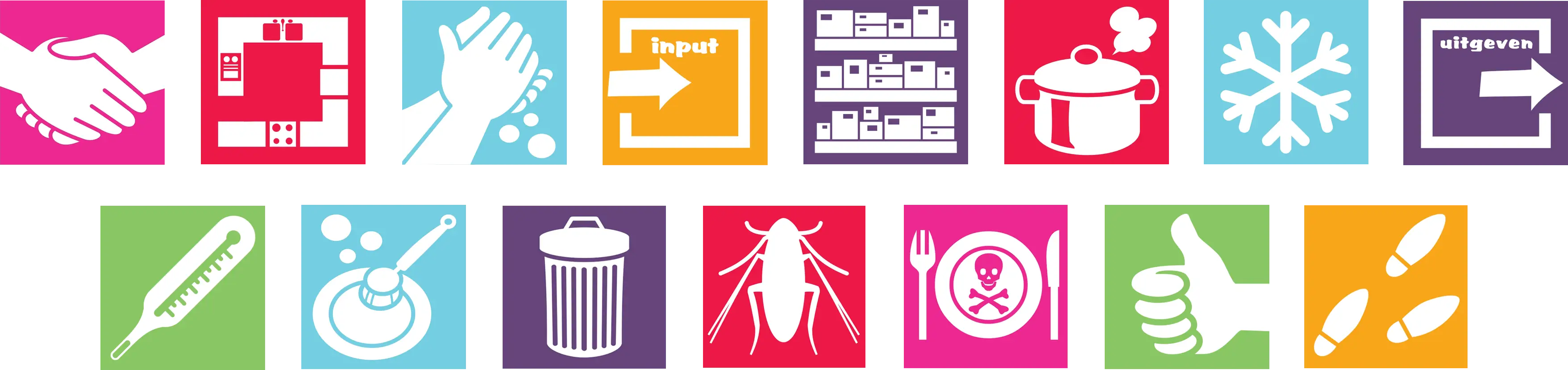 Colorful Food Safety and Hygiene Icons