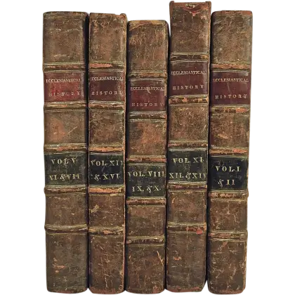 Vintage Leather-Bound Books in a Stack