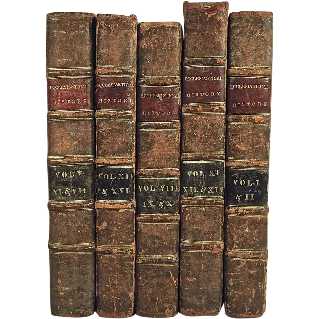 Vintage Leather-Bound Books in a Stack