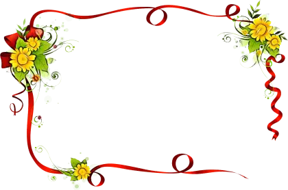 Yellow Flower and Red Ribbon Decorative Frame