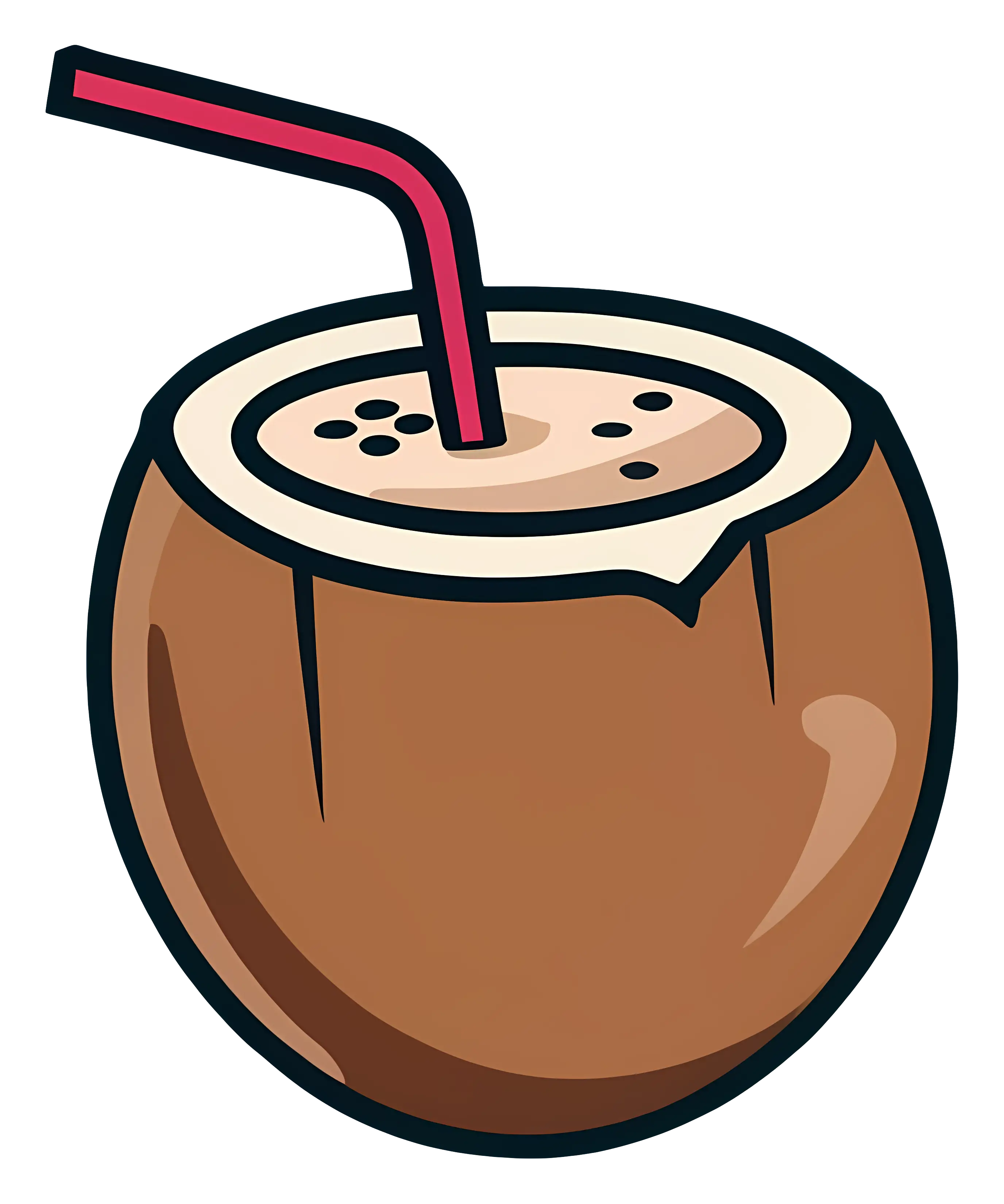 Coconut Drink with Straw