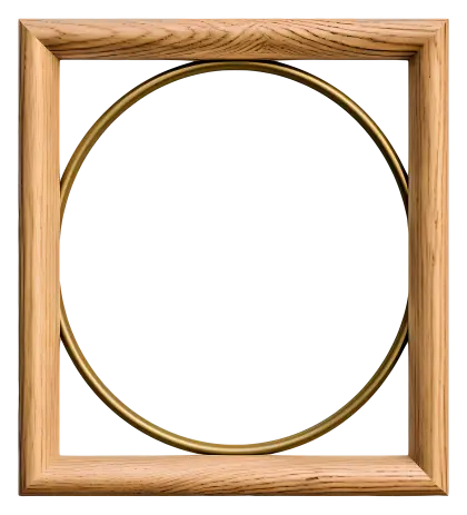 Wooden and Metal Frame with Circular Detail