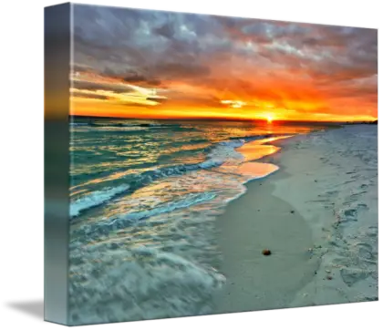 Vibrant Sunset on a Serene Beach Landscape