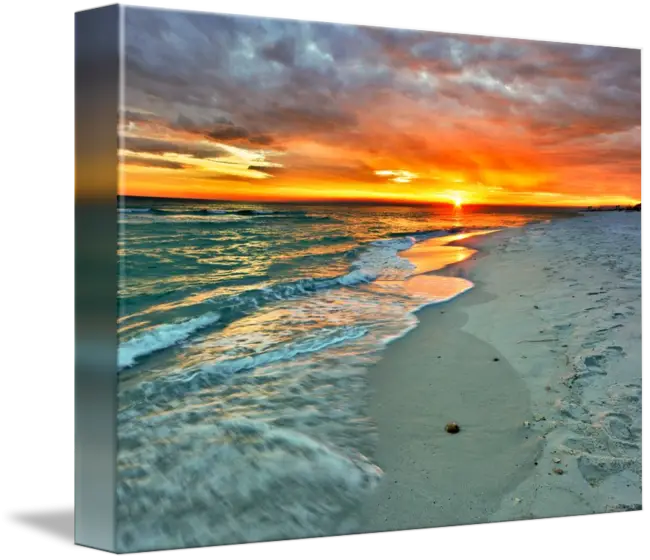 Vibrant Sunset on a Serene Beach Landscape