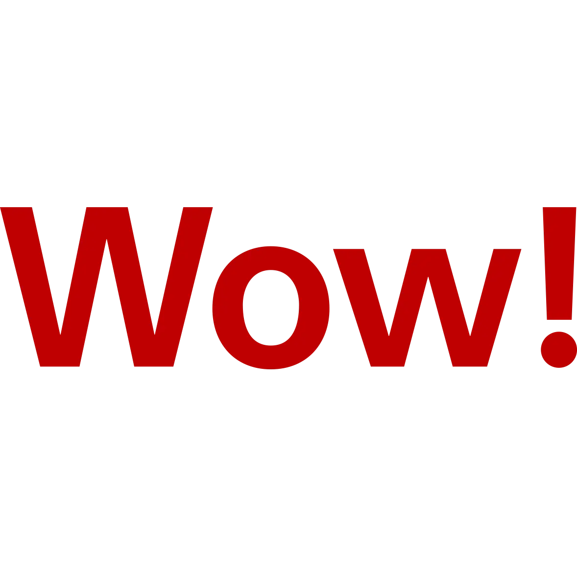 Wow Exclamation Text