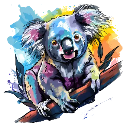 Colorful Koala Illustration