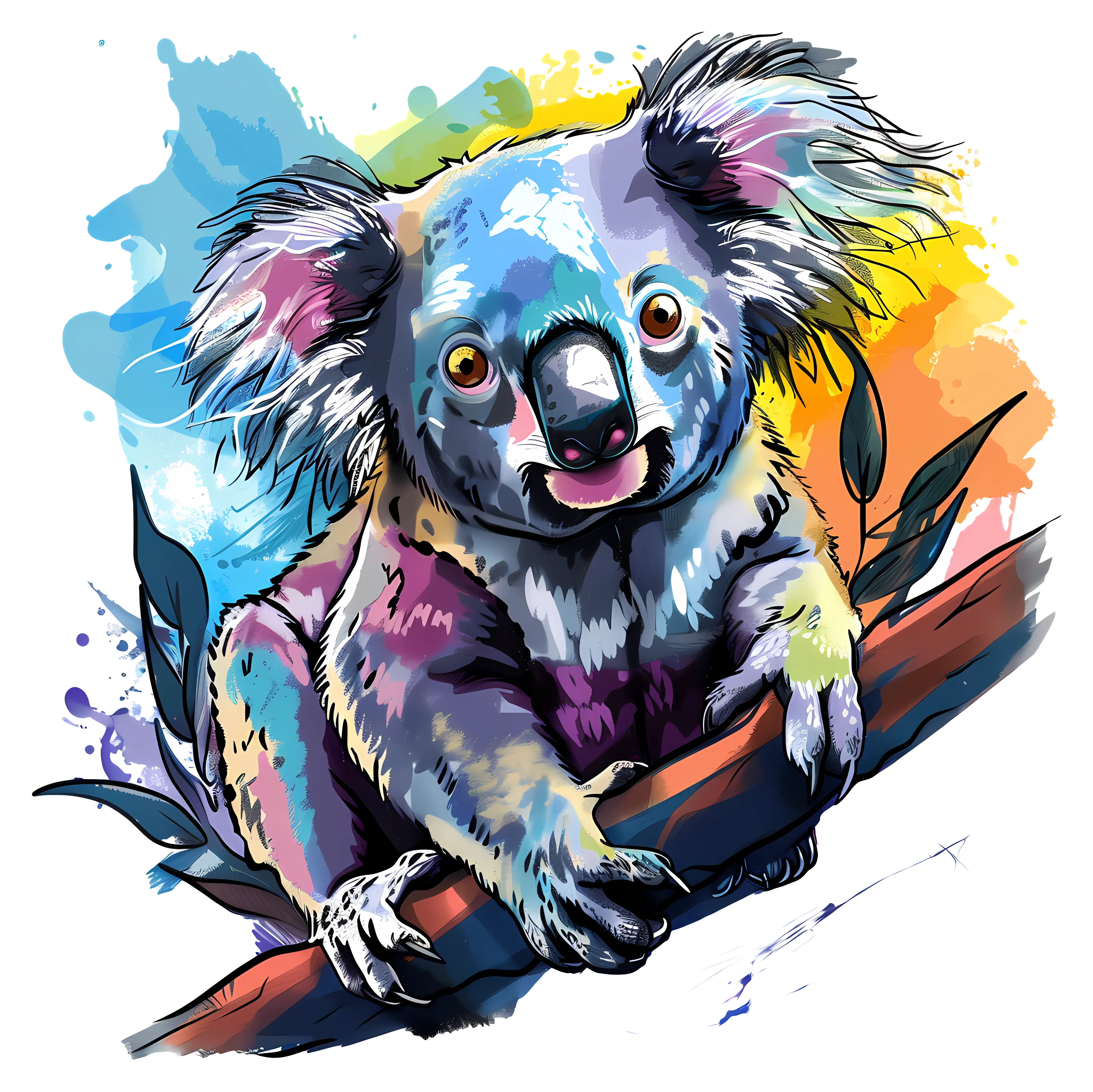 Colorful Koala Illustration