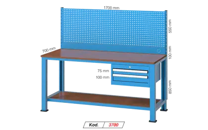 Blue Workbench with Tools
