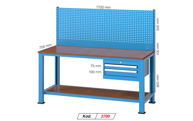 Blue Workbench with Tools