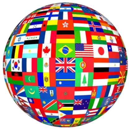 Globe Covered with Country Flags