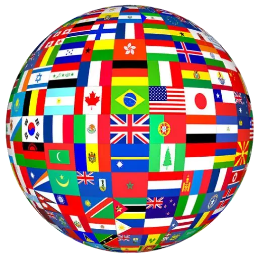 Globe Covered with Country Flags