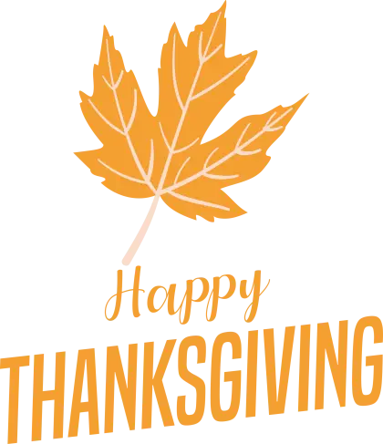 Thanksgiving Greeting with Orange Leaf Design